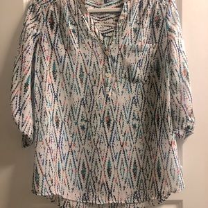 Maurice’s dressy work blouse Aztec